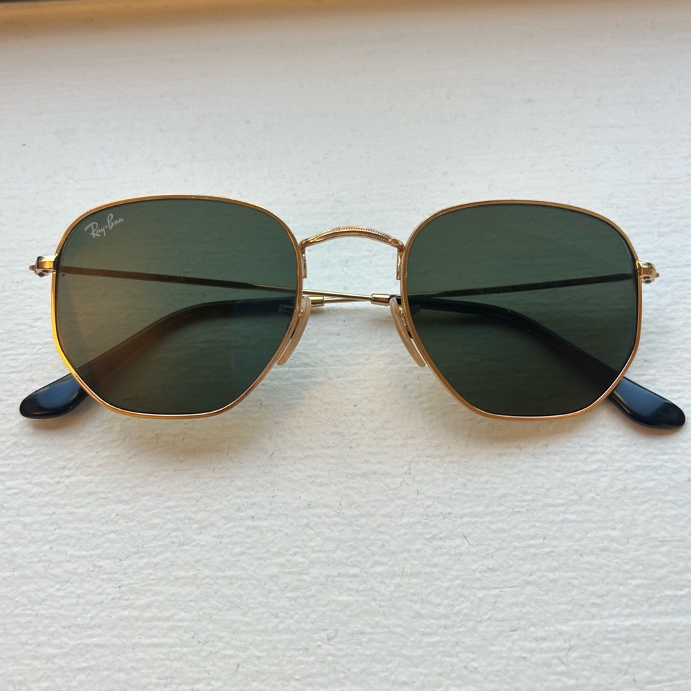 Hexagonal Ray-Bans - Green/Gold